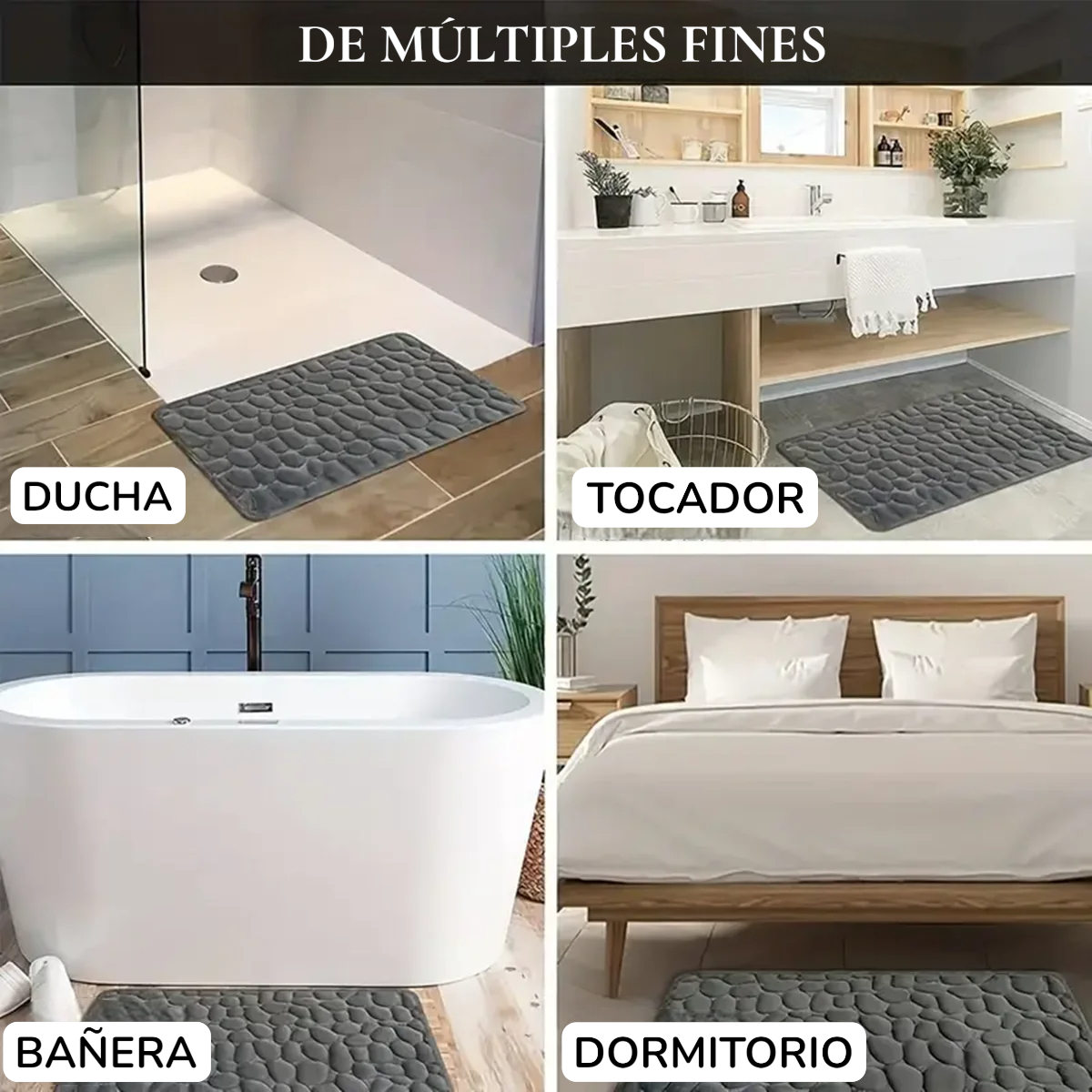 Alfombra de baño antideslizante absorbente