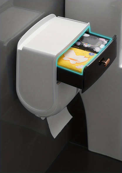 Portarrollos de papel higiénico y organizador de baño sin taladrar.