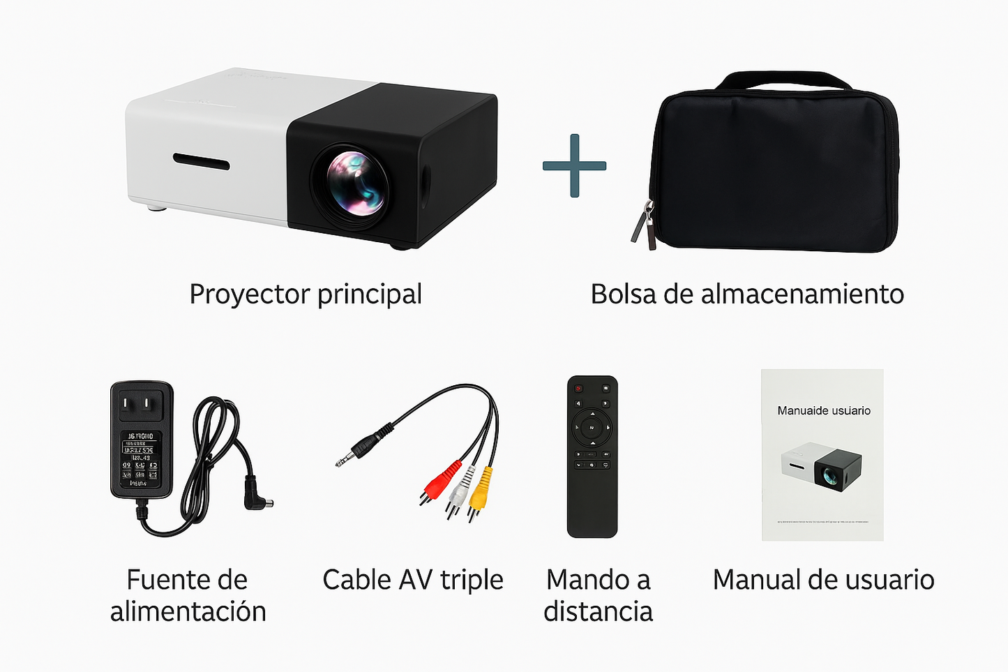 Miniproyector de cine portátil 1080p full HD