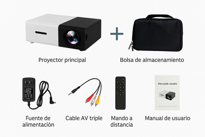 Miniproyector de cine portátil 1080p full HD