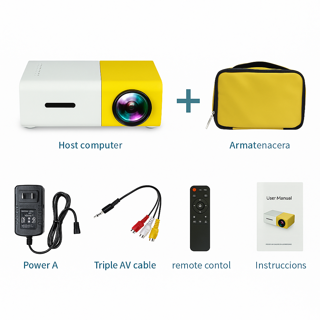 Miniproyector de cine portátil 1080p full HD